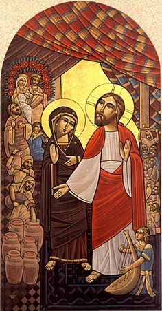 John 2-8 Miracle Wedding at Cana Coptic icon