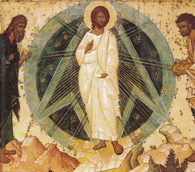 Jesus Transfiguration icon Luke 9