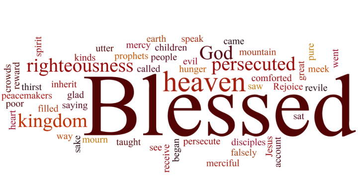 Matt 5 beatitudes, word cloud